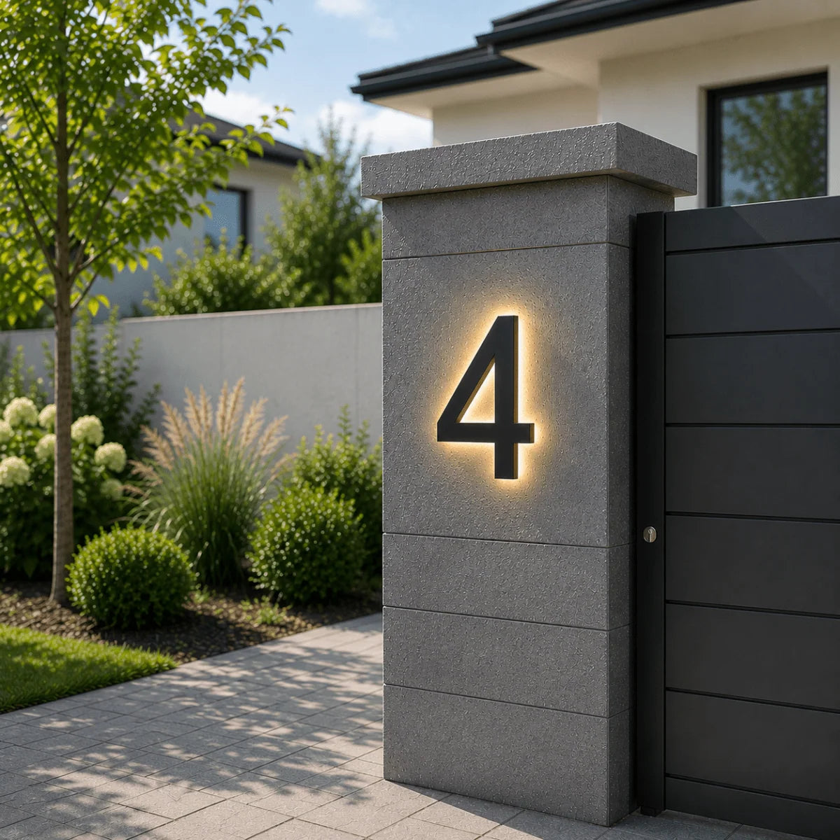 LED House Number Sign Stainless Steel Weatherproof IP68 Waterproof Protection