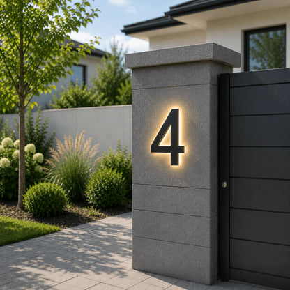 LED House Number Sign Stainless Steel Weatherproof IP68 Waterproof Protection