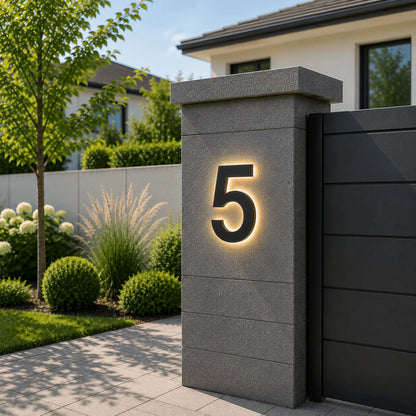 LED House Number Sign Stainless Steel Weatherproof IP68 Waterproof Protection