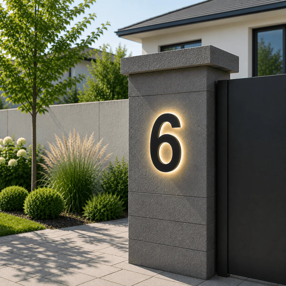 LED House Number Sign Stainless Steel Weatherproof IP68 Waterproof Protection