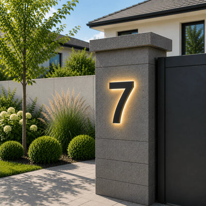 LED House Number Sign Stainless Steel Weatherproof IP68 Waterproof Protection