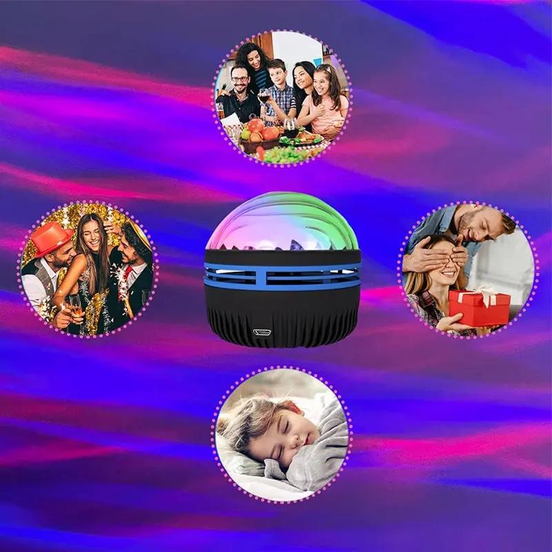 LED Projector Night Light Aurora & Water Wave USB-Powered