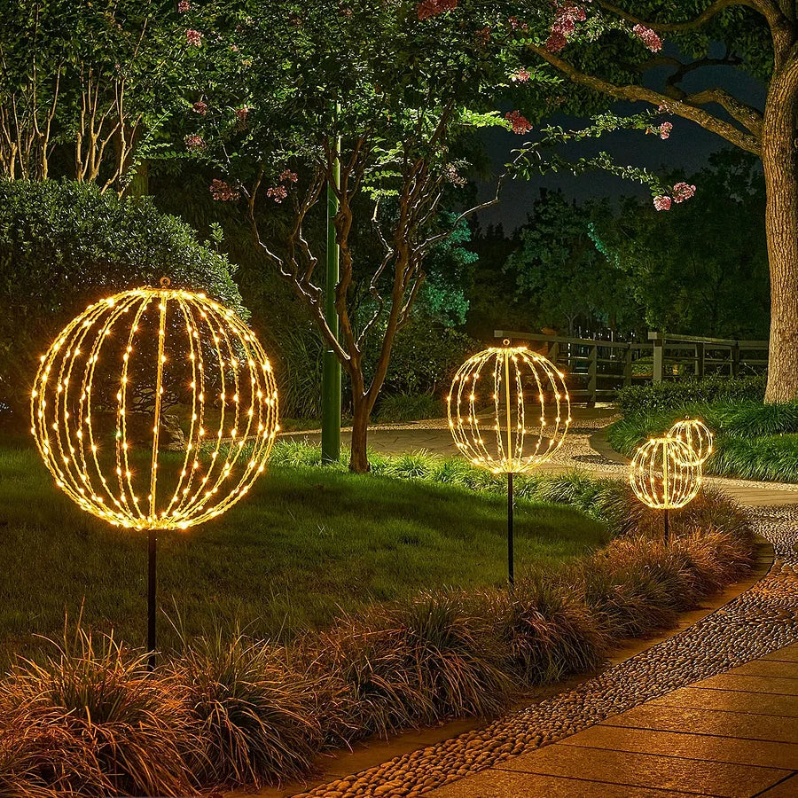 LED Sphere Light Foldable Wireless Weather-Resistant