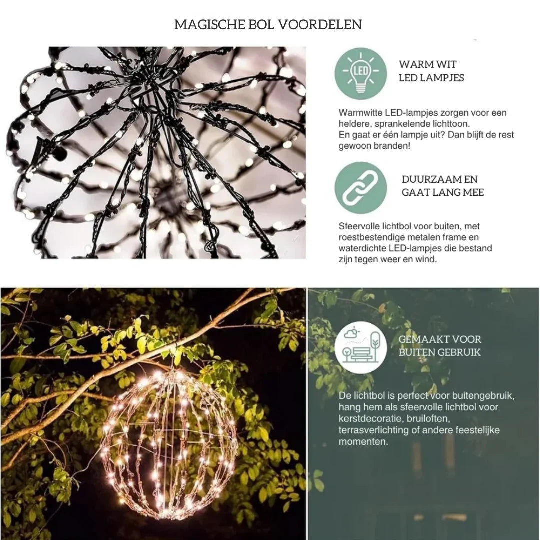 LED Sphere Light Foldable Wireless Weather-Resistant
