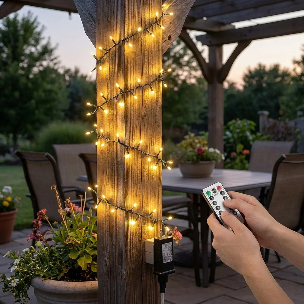 LED String Lights Firework Effect Remote & Timer