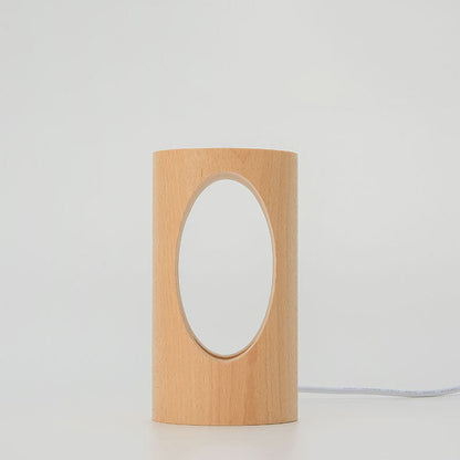 LED Table Lamp Solid Wood USB Powered Warm White