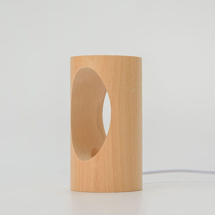 LED Table Lamp Solid Wood USB Powered Warm White