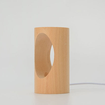 LED Table Lamp Solid Wood USB Powered Warm White