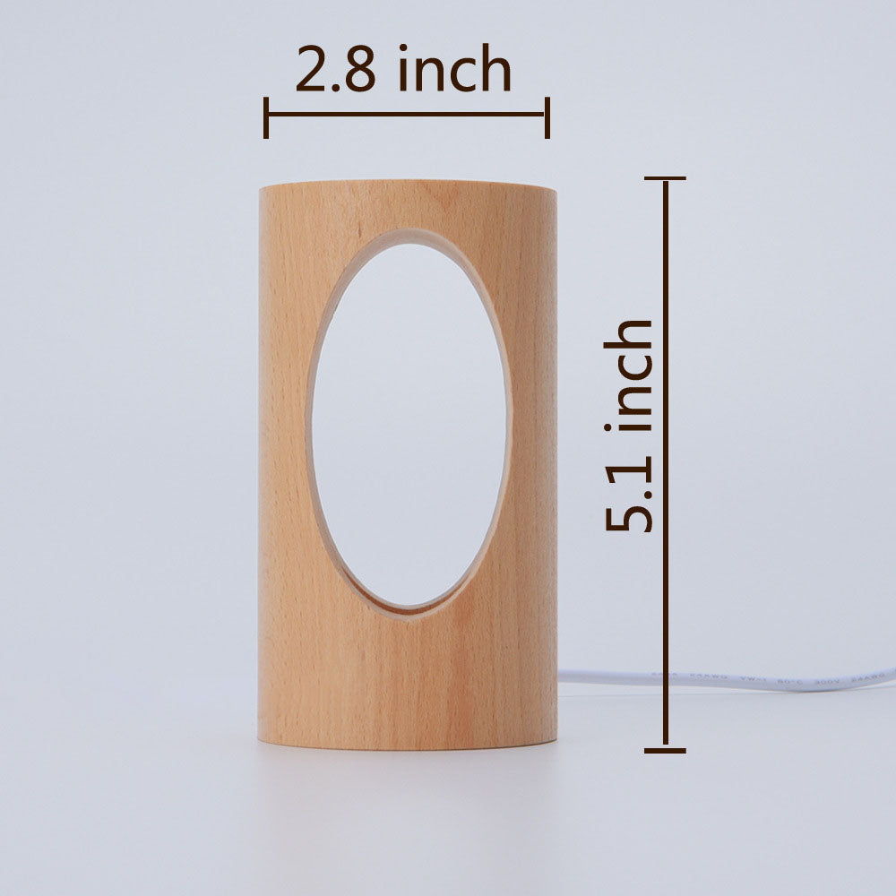 LED Table Lamp Solid Wood USB Powered Warm White