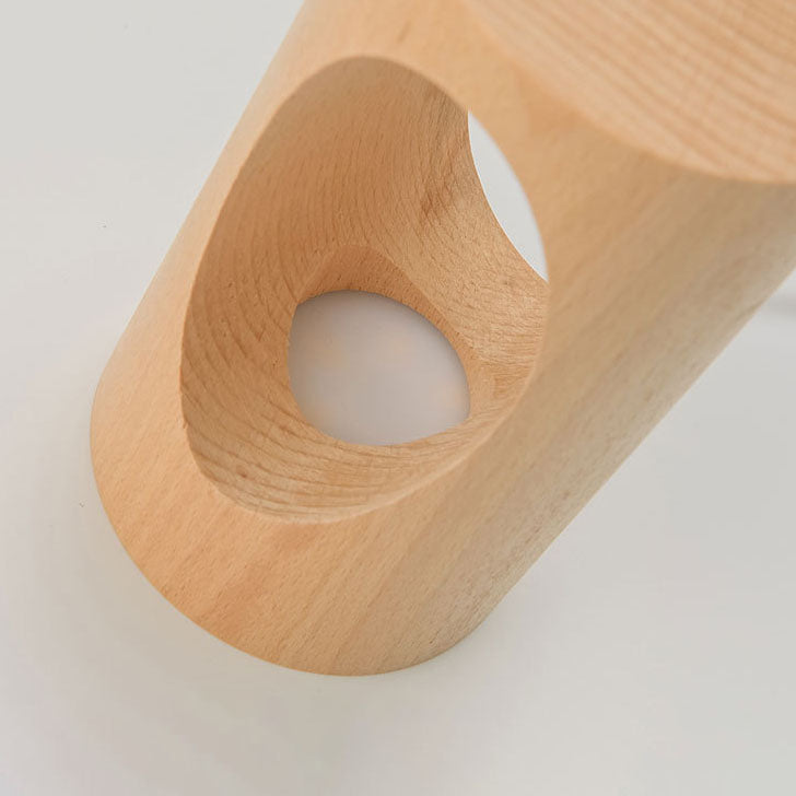LED Table Lamp Solid Wood USB Powered Warm White