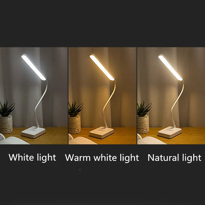 LED Table Lamp Touch Control Adjustable Brightness USB Rechargeable