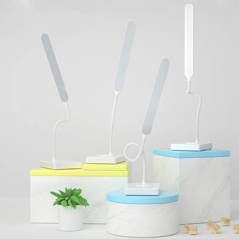 LED Table Lamp Touch Control Adjustable Brightness USB Rechargeable