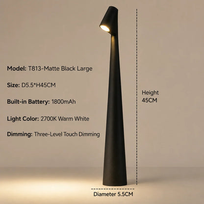 LED Table Lamp Touch-Dimmable Cordless Rechargeable Warm White Light