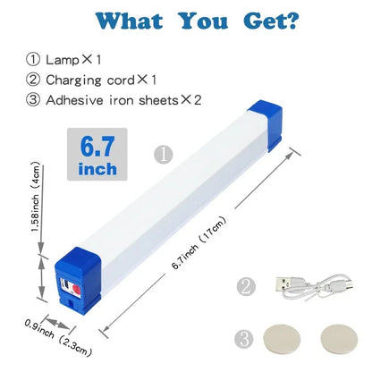 LED Tube Light Dual Mode USB Rechargeable Magnetic Mount
