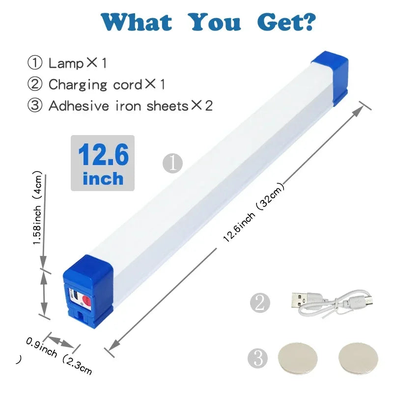 LED Tube Light Dual Mode USB Rechargeable Magnetic Mount