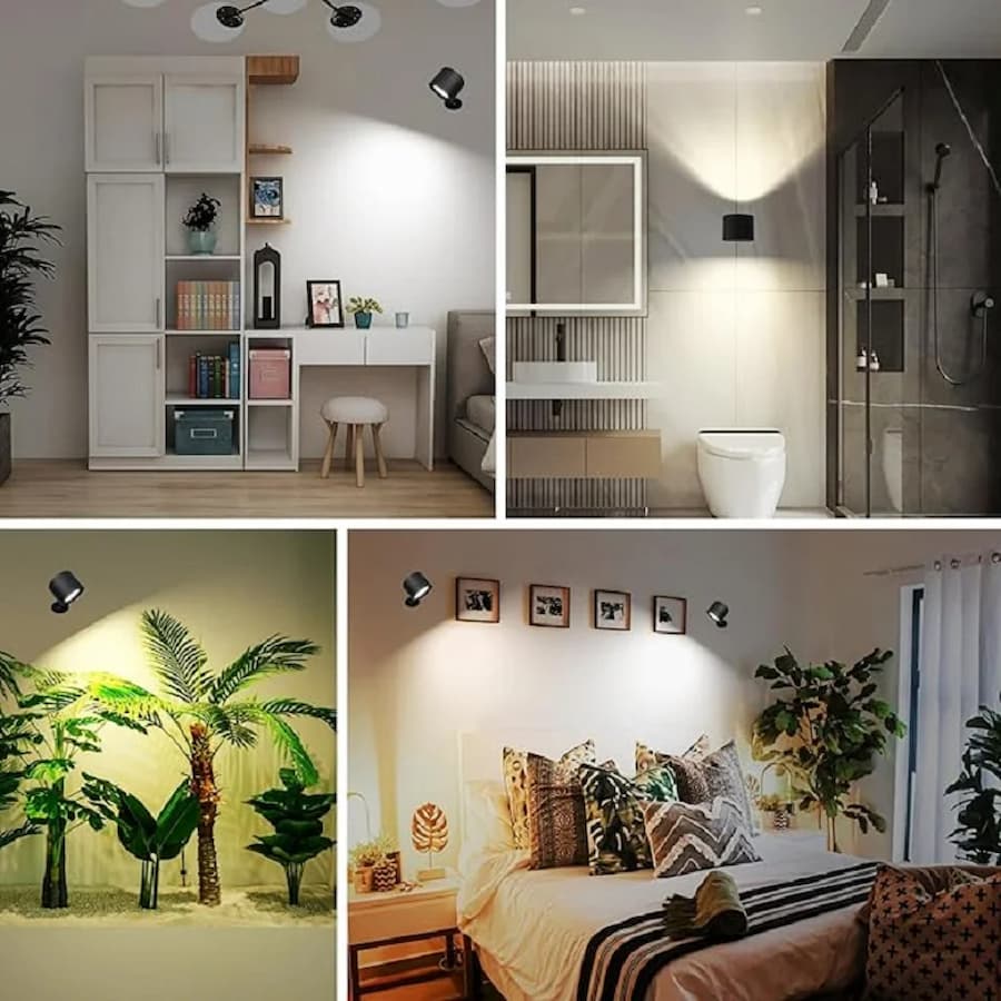 LED Wall Light Dual Heads Touch & Remote Magnetic Base
