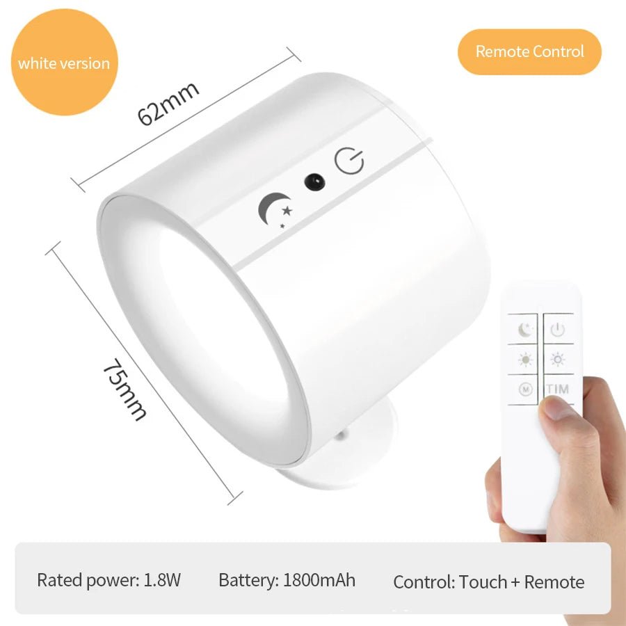 LED Wall Light Dual Heads Touch & Remote Magnetic Base