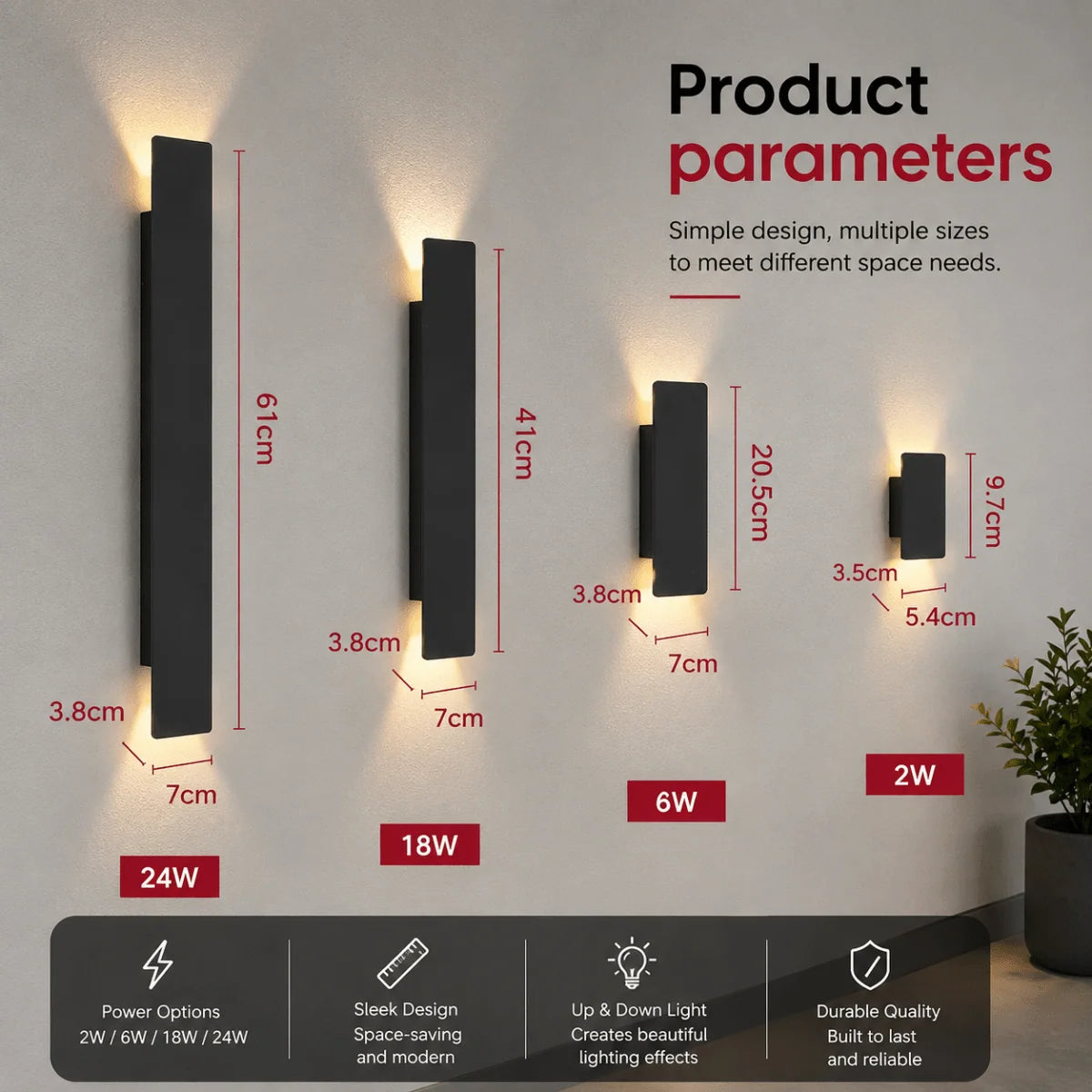 LED Wall Light Energy-Efficient Indoor & Outdoor