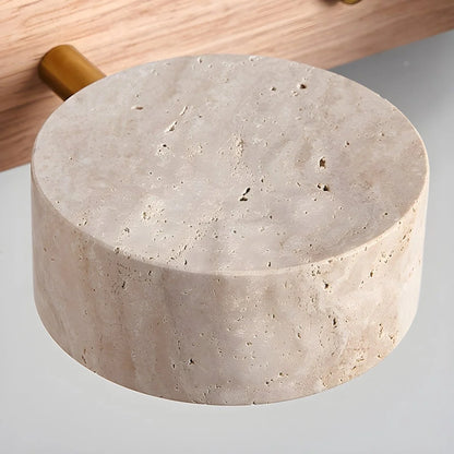 LED Wall Light Travertine Wood Integrated Dual LEDs Soft Ambient Glow