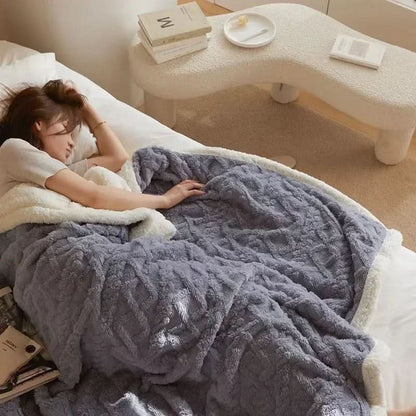 Lambswool Blanket Double-Sided Machine Washable Waterproof
