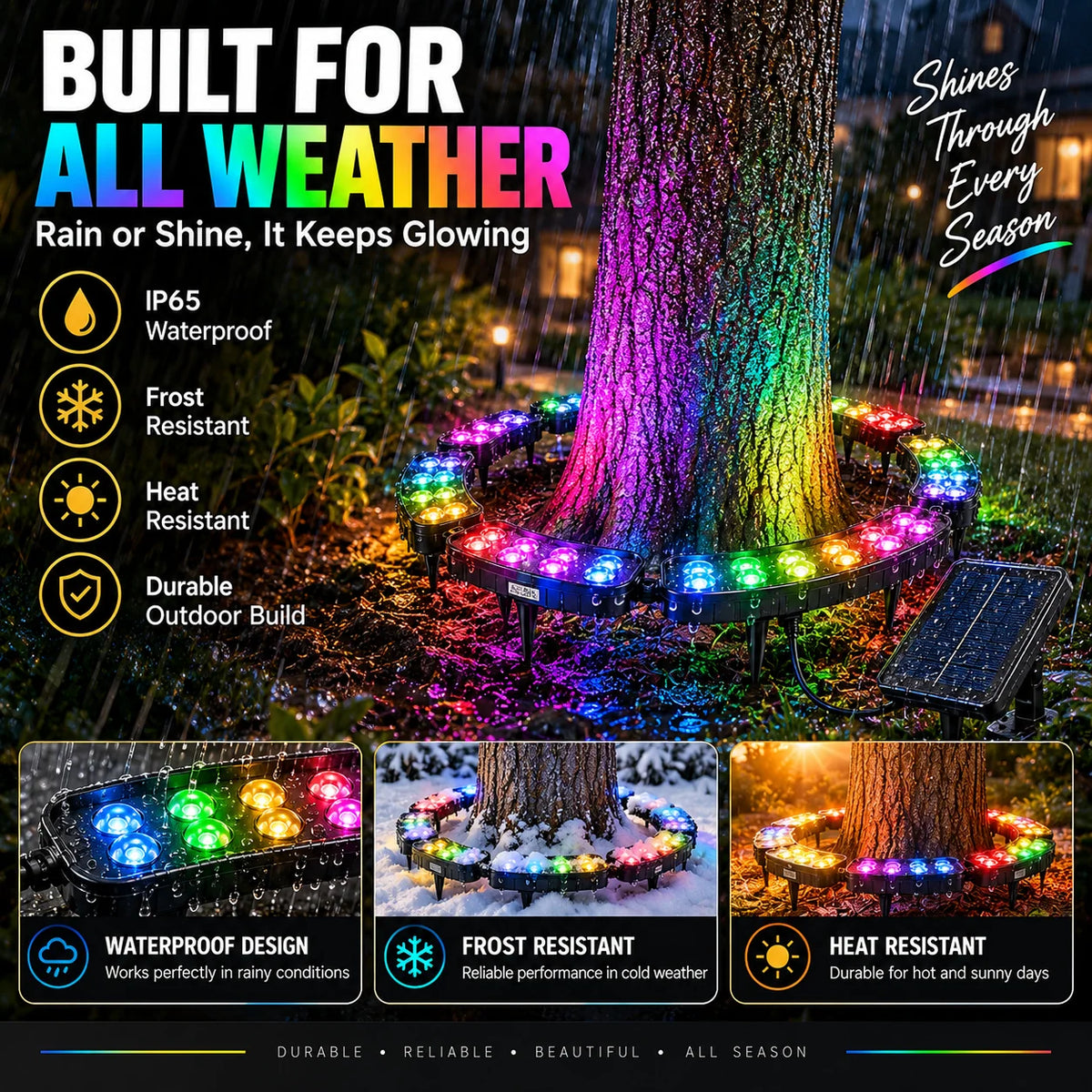 Landscape Ring Light Solar-Powered 7-Color RGB 360°