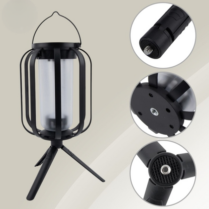 Lantern Portable Warm LED Metal Housing & Tripod