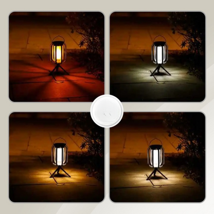 Lantern Portable Warm LED Metal Housing & Tripod