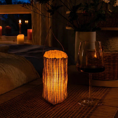 Lantern Woven Lampshade Wireless Flickering Light