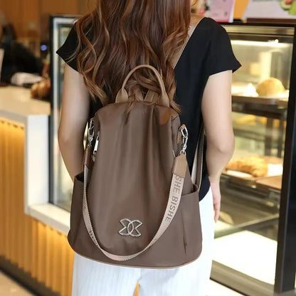 Laptop Backpack Hidden Rear Zipper Water-Repellent Oxford Tablet Pocket