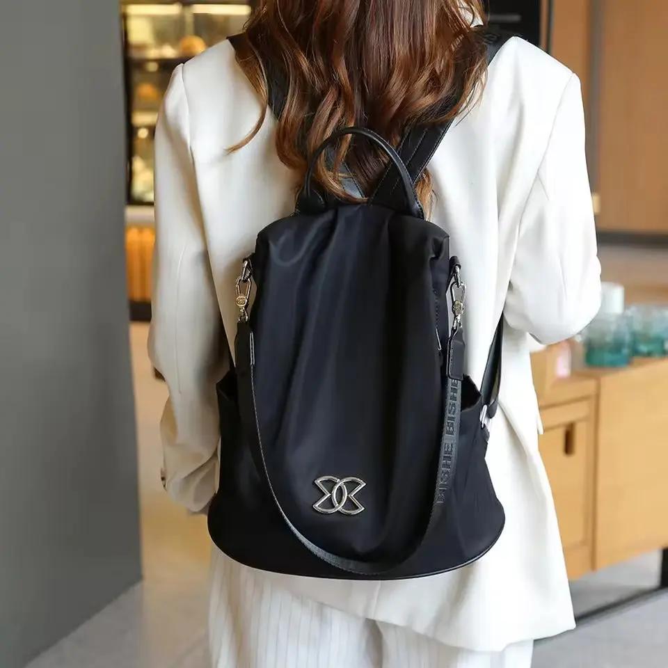 Laptop Backpack Hidden Rear Zipper Water-Repellent Oxford Tablet Pocket