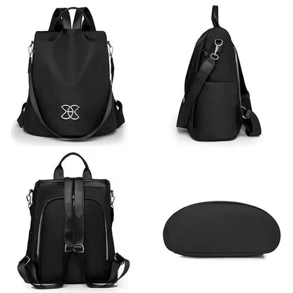 Laptop Backpack Hidden Rear Zipper Water-Repellent Oxford Tablet Pocket