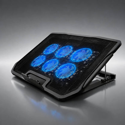 Laptop Cooling Pad 6-Fan Adjustable Stand & Anti-Slip