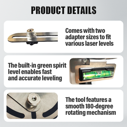 Laser Level Base 180° Swivel With Spirit Level