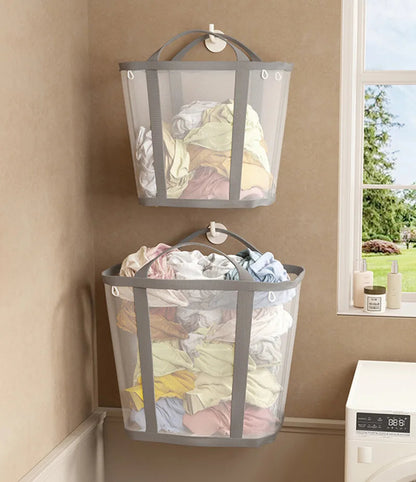 Laundry Basket Foldable Breathable Mesh Large Capacity