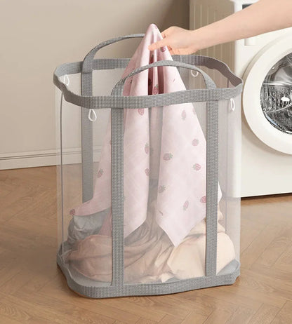Laundry Basket Foldable Breathable Mesh Large Capacity