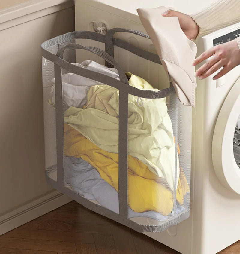 Laundry Basket Foldable Breathable Mesh Large Capacity