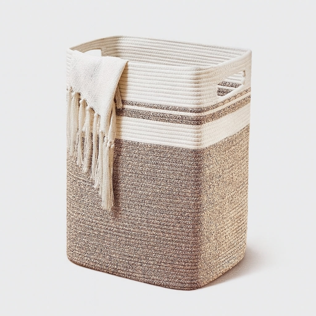 Laundry Basket Jumbo Woven Cotton Rope Foldable