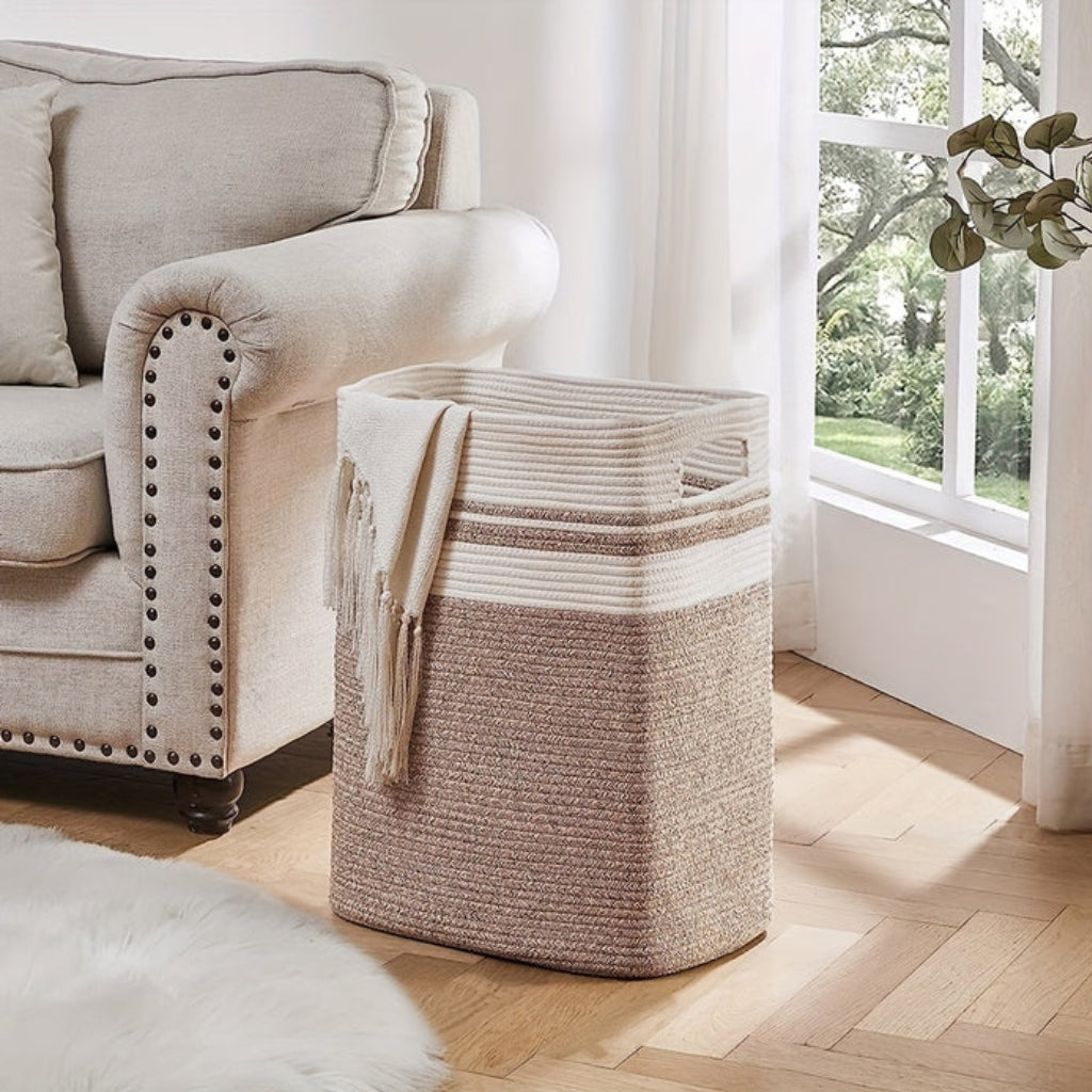 Laundry Basket Jumbo Woven Cotton Rope Foldable