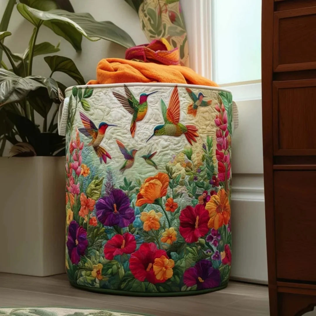 Laundry Basket Quilted Collapsible Self-Standing With Handles