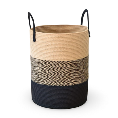 Laundry Basket Round Cotton Rope Foldable