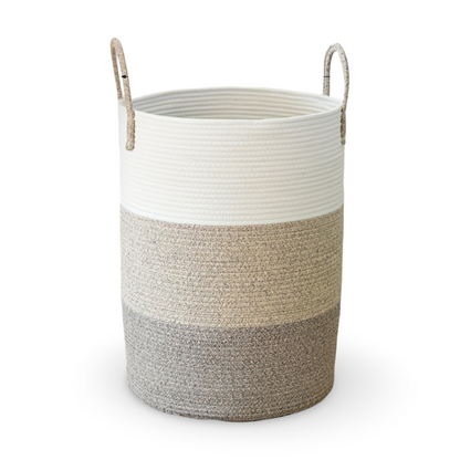 Laundry Basket Round Cotton Rope Foldable