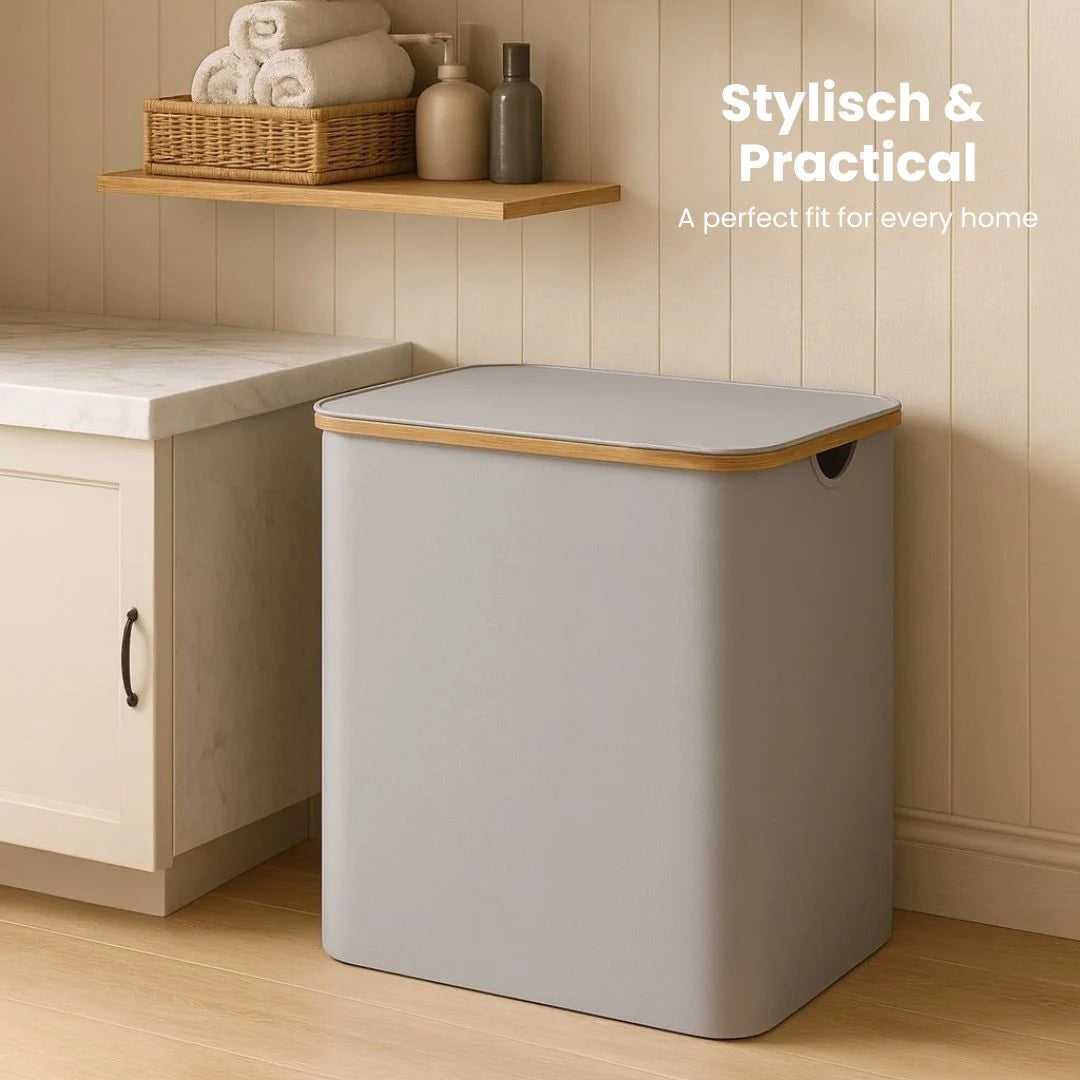 Laundry Hamper Three-Compartment Removable Bags & Lid
