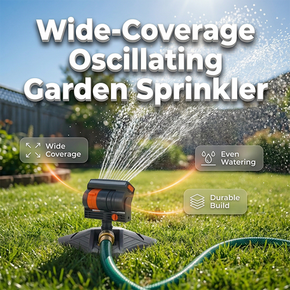Lawn Sprinkler Oscillating Adjustable Range Weighted Base & Filter