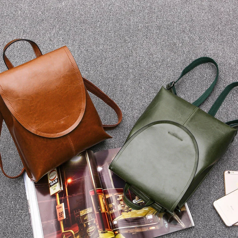 Leather Backpack Laptop-Friendly Roomy Compartments for Commuting & Travel