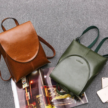 Leather Backpack Laptop-Friendly Roomy Compartments for Commuting & Travel