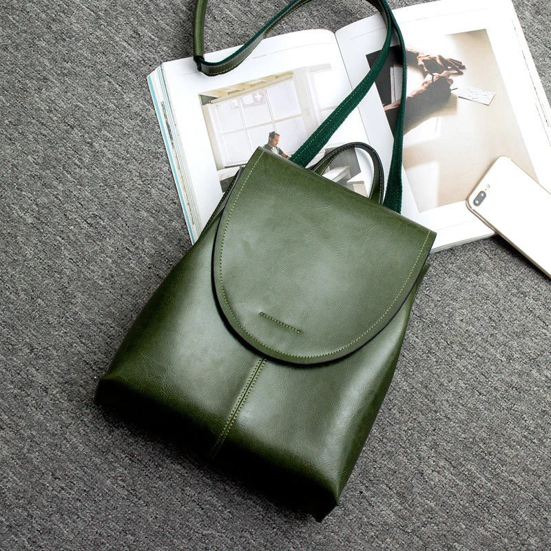 Leather Backpack Laptop-Friendly Roomy Compartments for Commuting & Travel