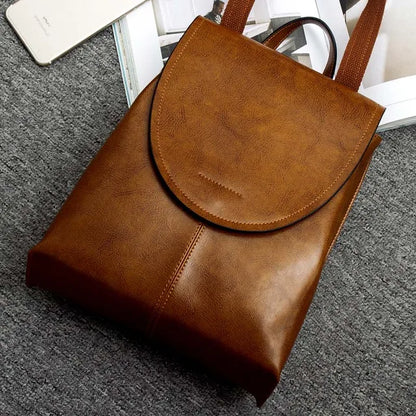Leather Backpack Laptop-Friendly Roomy Compartments for Commuting & Travel