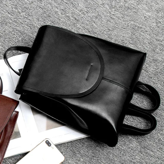 Leather Backpack Laptop-Friendly Roomy Compartments for Commuting & Travel