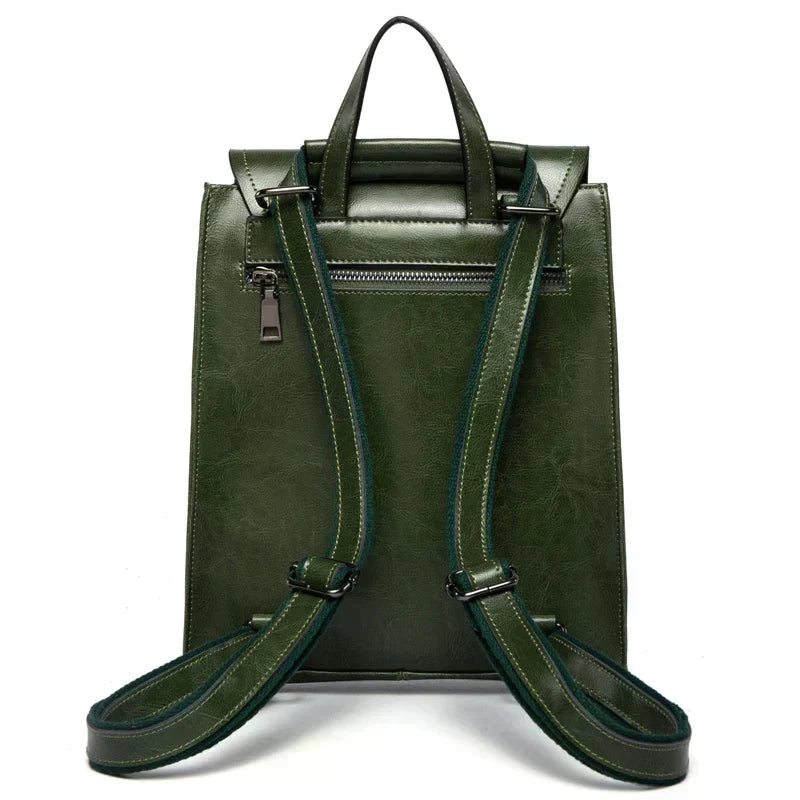 Leather Backpack Laptop-Friendly Roomy Compartments for Commuting & Travel