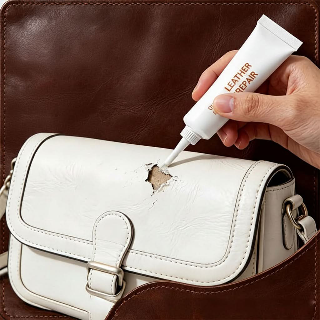 Leather Edge Repair Cream Built-In Brush Smooth White Finish